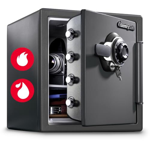 SentrySafe 1.23 Cu Ft Fireproof Waterproof Combination Safe - Bolt-Down, 1-Hour UL Fire Rating
