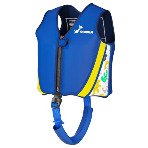 Toddler Swim Vest with Removable Floatation Pads Navy Blue Small 2-3Y - Adjustable Safety Strap & Zip