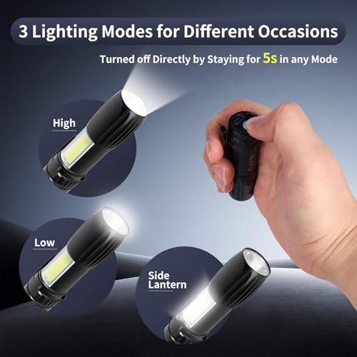 40 Pack Rechargeable Mini LED Flashlights with Clip - Bright Portable EDC Lights