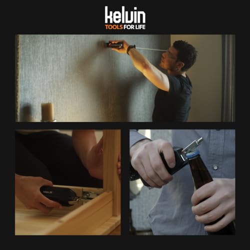 Multi Tool Screwdriver Set with Tape Measure & Hammer - Black - Kelvin 36 Urban