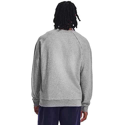Under Armour Men's Rival Fleece Crew - Large / Castlerock Light Heather / White