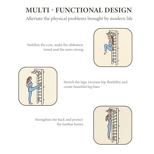 Multi-Function Wall-Mounted Gymnastics Ladder for Kids & Adults - Indoor Fitness Bar