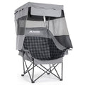 Huskfirm Grey Oversized Camping Chair with Canopy Shade Heavy Duty