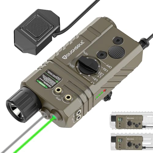 TOUGHSOUL Tan IR & Green Laser Picatinny & M-Lok Tactical Light Combo