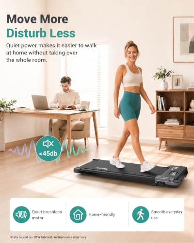 TKWRUN Black 6 Walking Pad with Vibration Plates & Incline - Under Desk Treadmill