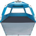 WhiteFang XXL Blue Pop Up Beach Tent Sun Shelter UV Protection Extendable Floor