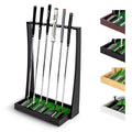 Black Wooden Golf Putter Stand - Indoor Display Rack Holds 6 Clubs