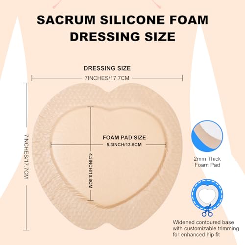 ZMZPA 7x7 Sacral Foam Dressings Pack of 40 - Pressure Sore Wound Care