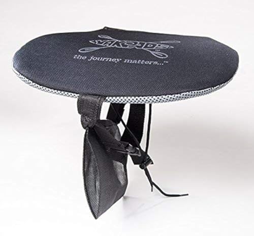 Black Cushioned Canoe Seat Pad with Water Bottle Holder - Yakpads