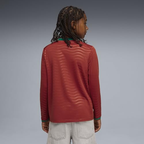 Junior Portugal Long Sleeve Replica Jersey - X-Large Club Red-Green Lagoon