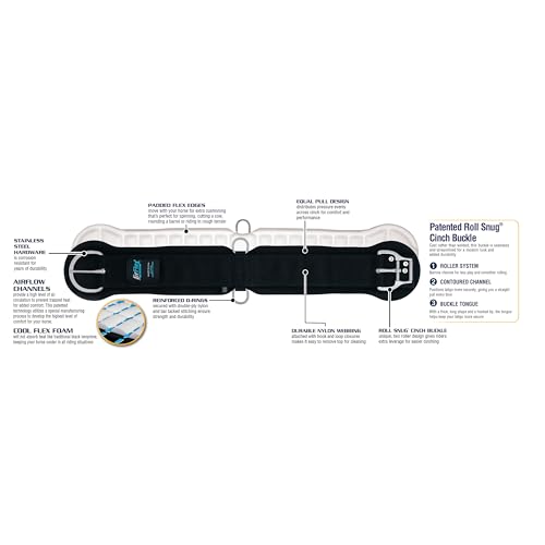 Weaver Leather AirFlex 32-inch Breathable Horse Cinch - Black, US Made