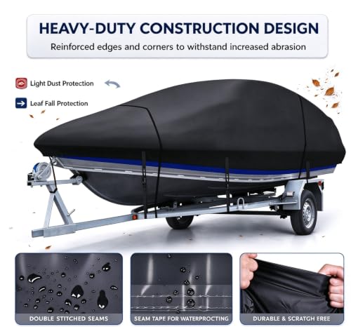 XL 19'3''-21'1'' Heavy Duty Boat Cover Waterproof Marine Grade Tarp