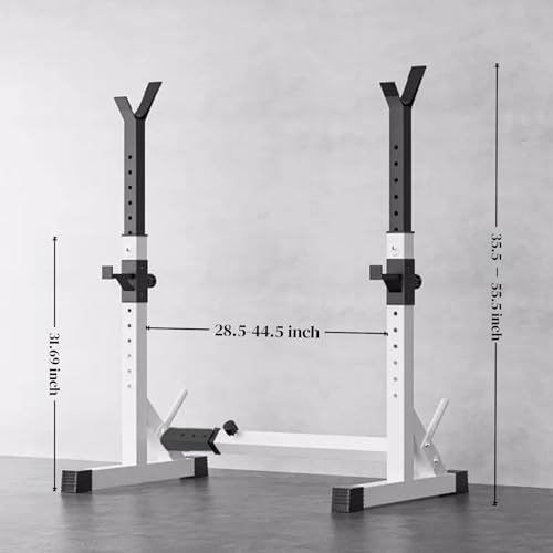 Adjustable Squat Rack with Safety Lock, 550LBS Max Load for Home Gym