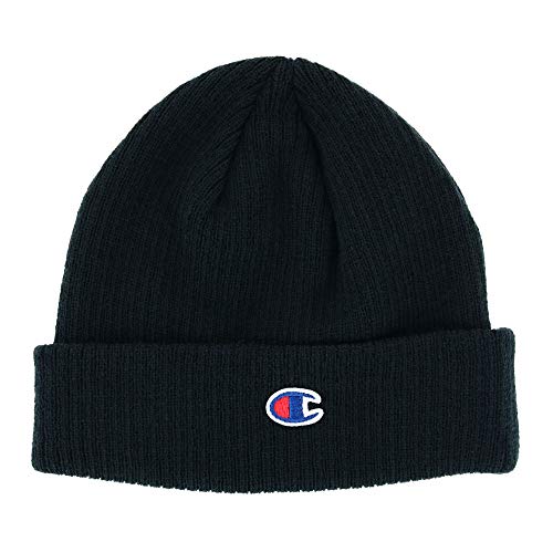 Champion Knit Cuffed Winter Beanie - One Size, Black