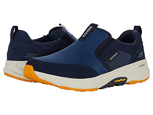 Skechers Men's Go Walk Outdoors Andes Sneakers 10.5 Navy Yellow - Water-Resistant Trail Shoes
