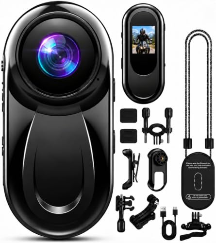Mini 1080P Body Camera with 512GB Storage, Wearable Action Cam for Outdoor & Motorcycle Use