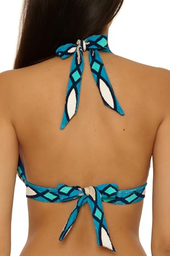 Multicolor Trina Turk Paros Banded Halter Bikini Top - Adjustable Tie Back Swimsuit