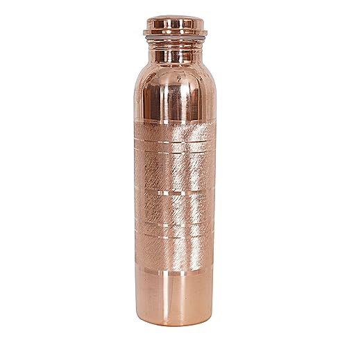 Copper Water Bottle 34 Oz Leak Proof with Pitambari Powder - Pure Copper Bottle