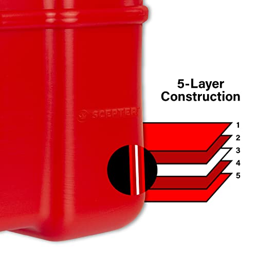 Scepter 12 Gallon Portable Marine Gas Can - Tall Profile, Fuel Tank for Boats