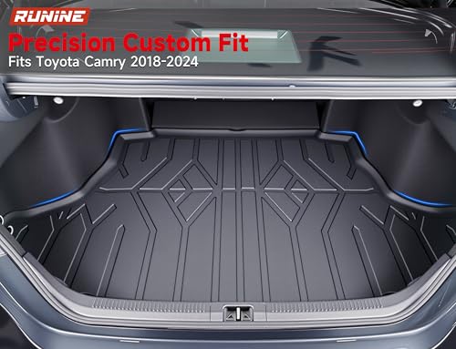 Runine Custom Fit Floor Mats & Cargo Cover Set for Toyota Camry 2018-2025