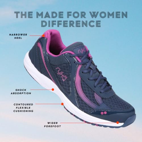 Women’s Rykä Dash 3 Walking Sneakers - Navy Pink 8.5