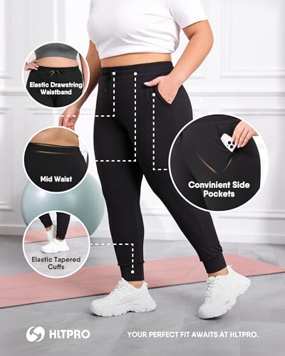 Plus Size Sweatpants for Women - Dark Grey Joggers with Pockets 4X-Large