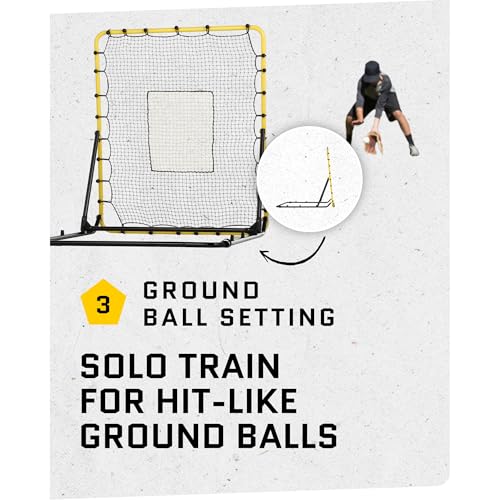 Fielding Trainer - Baseball, Softball & Volleyball Rebounder Net with 3 Return Angles - Portable Practice Aid (Variation of THIS listing)