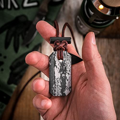 Viking Spark Whetstone & Firestarter Necklace - Survival Gear Pendant