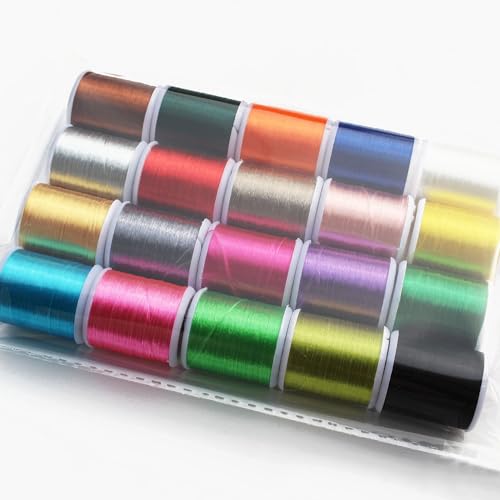 20 Colors Fly Tying Thread Floss Material - 300D Silky Yarn for Fishing