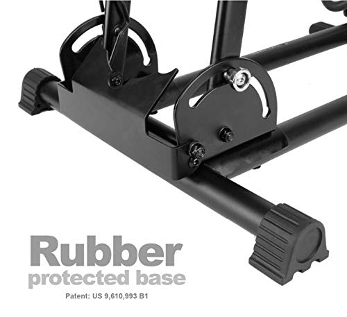BikeHand Bicycle Floor Parking Rack Stand for Mountain MTB & Road Bikes - Fat Bike Variation 1