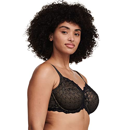 Full Coverage Unlined Bra 38H Black - Comfortable French Lace Support