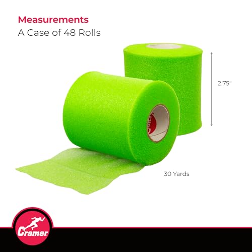Bright Green Cramer Athletic Tape Underwrap Bulk Case of 48 Rolls - 2.75 x 30 Yards