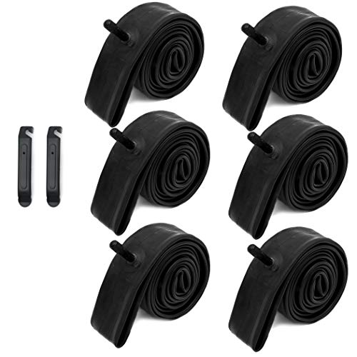 26x1.75/2.125 Bike Inner Tube - 6 Pack with Schrader Valve for Road & Mountain Bikes