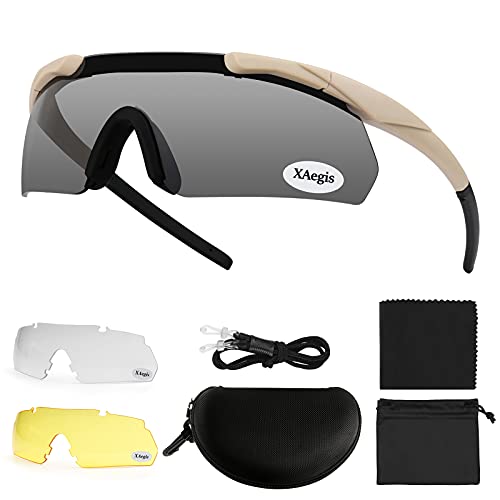 Khaki Shooting Glasses Eye Protection for Range Safety - XAegis