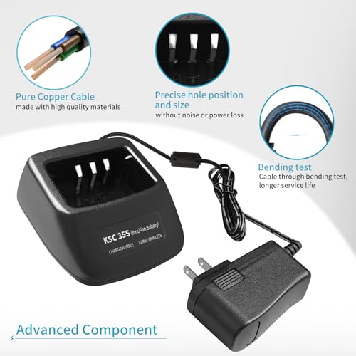 Kokorasa 5-Pack KSC-35S Rapid Charger for Kenwood Radio Batteries TK-2000 TK-3000