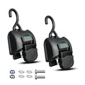 Black Alloy Steel 2x43-Inch Retractable Boat Transom Tie Down Straps - 2 Pack