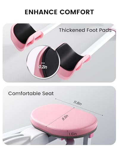 Pink Leg Stretcher Machine for Flexibility, 0-180° Adjustable, Home Gym Equipment