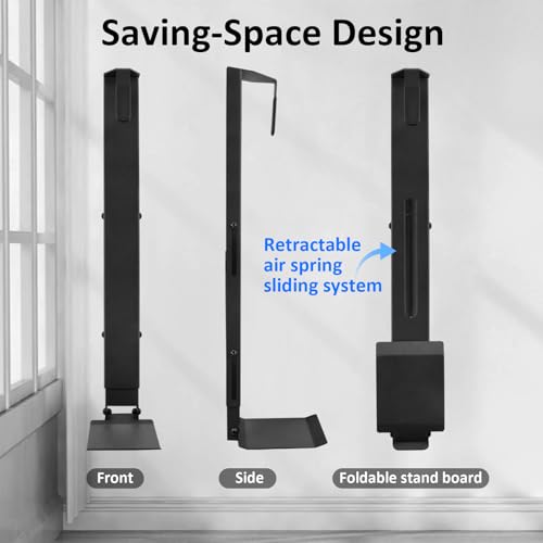 Wall Mount Golf Bag Storage Rack with Retractable Air Spring System - Black