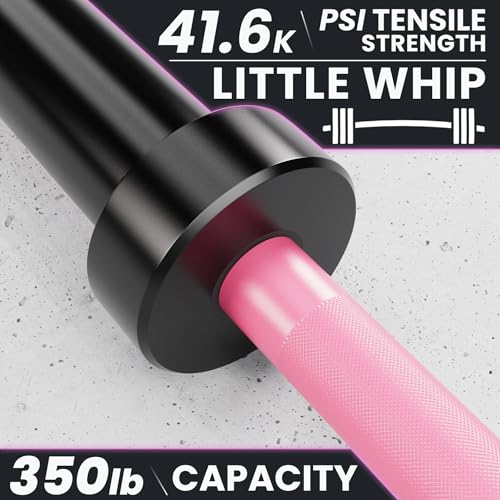 Synergee 25LB Pink Olympic Barbell - 350lb Capacity for Weightlifting