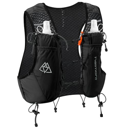 Haimont 10L Trail Running Hydration Vest with Soft Flasks - Black, Medium