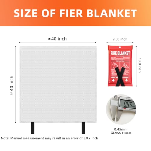 Andyssey 6 Pack Fire Blanket 40x40 Inches Emergency Fire Safety Kit