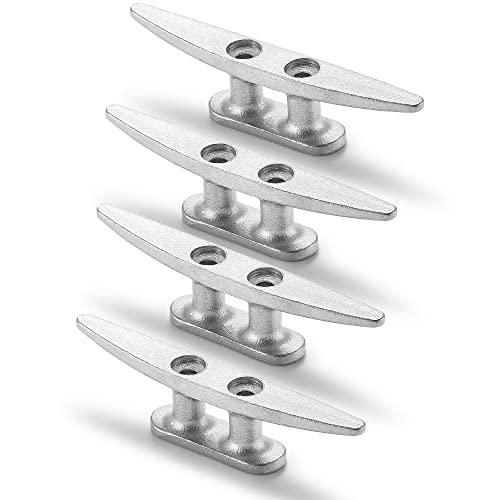 Stainless Steel Boat Cleat 4 Inch - 6 Pack Marine Docking Hardware