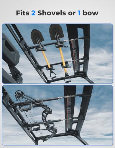 KEMIMOTO UTV Overhead Tool & Bow Rack - Roof-Mounted Storage Holder for Roll Bars
