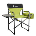 Heavy Duty Folding Directors Chair with Cooler Bag and Side Table - Green
