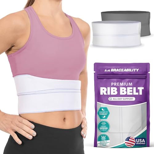 Broken Rib Brace for Women and Men - White Universal Female Rib Support