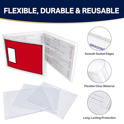 Large Size Mahjong Card Sleeves 4 Pack Clear Protective Covers for American Score Cards