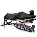 Fuprosico Waterproof Boat Cover 16-18.5ft V-Hull Trailerable Heavy Duty 1200D Black
