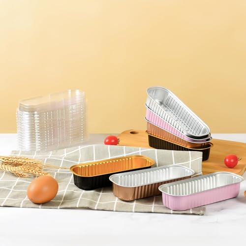 Brown Findful Mini Loaf Baking Pans with Lids and Spoons - 50 Pack