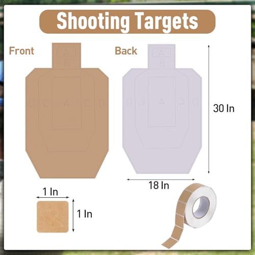 MARACOL 30x18 Inch Thick Reusable Shooting Targets with 1000 Pasters - Pack of 50