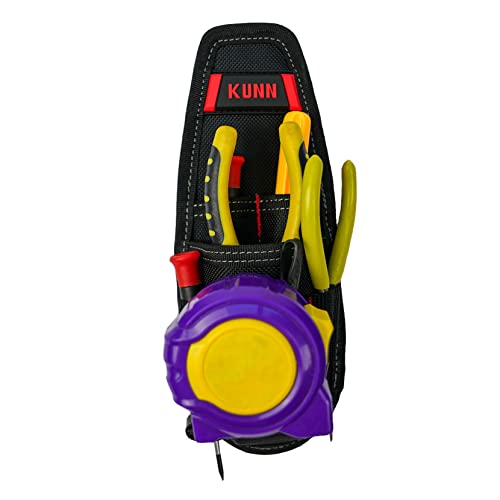 Small Electrician Tool Pouch with Multiple Pockets for Tool Belt - Red 1 Pack